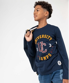GEMO Tee-shirt garçon à manches longues imprimé - Camps United bleu standard