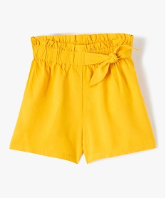 GEMO Short fille fluide avec ceinture froncée jaune standard