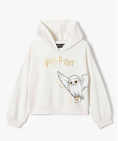 GEMO Sweat fille court à capuche avec motif - Harry Potter Beige