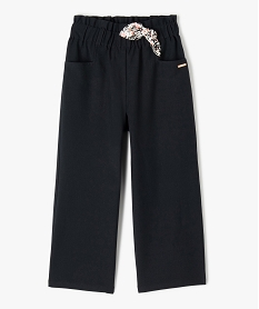 GEMO Pantalon fille ample en toile avec noeud à la taille - LuluCastagnette Noir