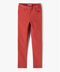 GEMO Pantalon skinny uni à taille élastiquée fille Rouge