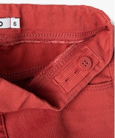pantalon skinny uni a taille elastiquee fille rouge pantalonsI514301_2
