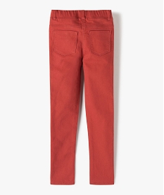 pantalon skinny uni a taille elastiquee fille rouge pantalonsI514301_3