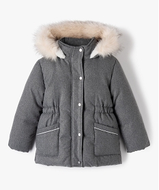 GEMO Manteau fille élégant à doublure chaude et rembourrage en fibres recyclées gris standard