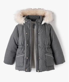 manteau fille elegant a doublure chaude et rembourrage en fibres recyclees gris blousons et vestesI515401_2