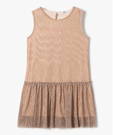 GEMO Robe fille scintillante avec volant dans le bas Beige