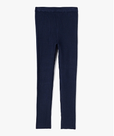 GEMO Pantalon leggings en maille côtelée fille navy