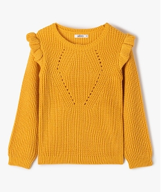 GEMO Pull fille en grosse maille pailletée Jaune