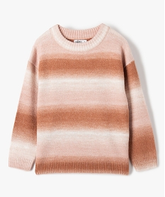GEMO Pull fille à rayures en dégradé de couleurs marron standard