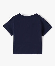 tee-shirt fille a manches courtes coupe courte et large bleuI524801_3