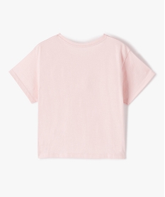 tee-shirt fille a manches courtes coupe courte et large roseI525001_4