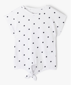 tee-shirt fille a motifs noue dans le bas blancI525301_1