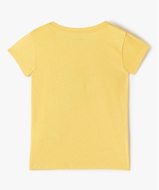 tee-shirt fille a manches courtes avec motif paillete jauneI525801_3