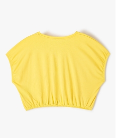 tee-shirt fille imprime a coupe courte et loose jauneI525901_3