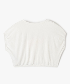 tee-shirt fille imprime a coupe courte et loose beigeI526001_3