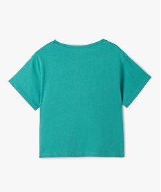 tee-shirt fille oversize a manches courtes et motif paillete bleuI526201_3