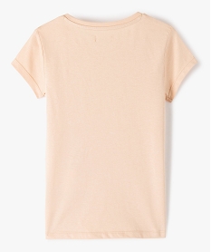 tee-shirt fille a manches courtes et imprime en relief beigeI526801_3