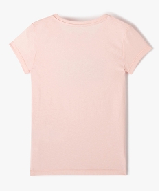 tee-shirt fille a manches courtes et imprime en relief roseI526901_3