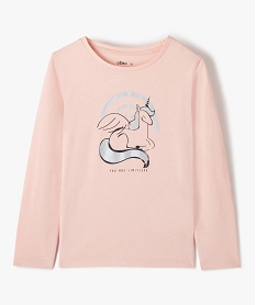 GEMO Tee-shirt fille à manches longues à motif fantaisie rose standard