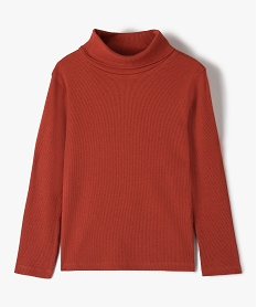 GEMO Tee-shirt fille à manches longues et col roulé rouge standard