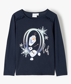 GEMO Tee-shirt fille à manches longues avec motif - La Reine des Neiges noir chine