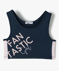 GEMO Débardeur de sport fille forme brassière noir chine