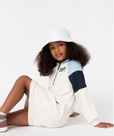 GEMO Robe sweat fille en molleton à capuche - Camps United Beige