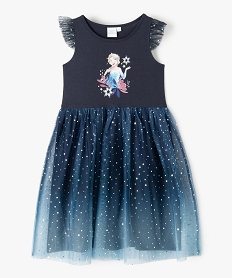 GEMO Robe fille en tulle et coton - La Reine des Neiges Bleu