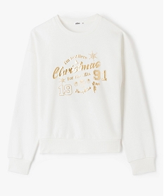 GEMO Sweat fille à motifs dorés spécial Noël Beige