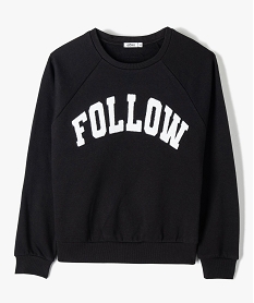 GEMO Sweat fille avec inscription brodée en relief noir standard