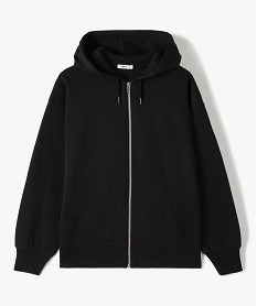 GEMO Sweat fille zippé en jersey molletonné avec capuche noir standard