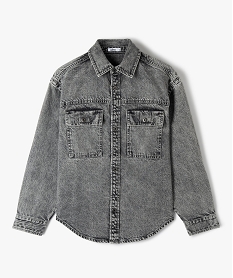 GEMO Veste en jean fille bas arrondi Gris