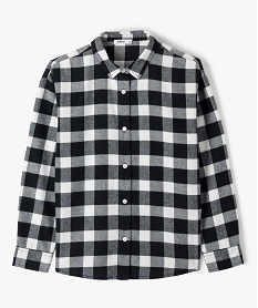 GEMO Chemise fille à carreaux en flanelle noir standard