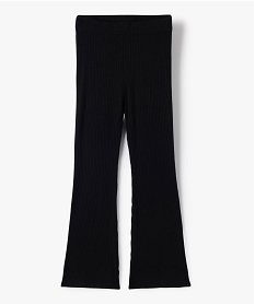 GEMO Pantalon fille en maille côtelée avec bas évasé noir standard
