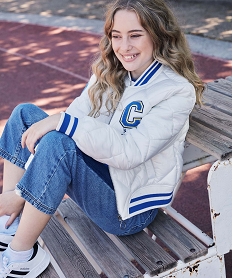 blouson bomber fille matelasse a details rayes - camps united beigeI542401_1