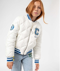 blouson bomber fille matelasse a details rayes - camps united beigeI542401_2