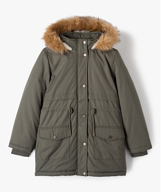 parka en matiere deperlante avec doublure peluche fille vertI543501_1