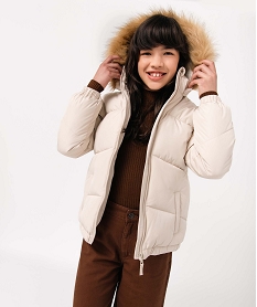 JUPE NOIR BLOUSON BEIGE CLAIR