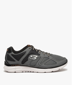 GEMO Baskets homme running unies dessus mesh – Skechers gris standard