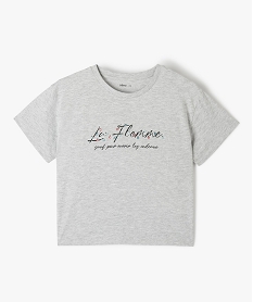 GEMO Tee-shirt fille court spécial Noël Gris