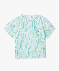GEMO Tee-shirt fille ample multicolore à broderie kaki fonce