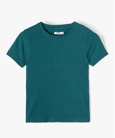 GEMO Tee-shirt à manches courtes en maille côtelée fille Vert