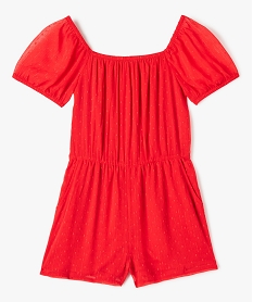 GEMO Combishort fille en voile avec fines rayures pailletées rouge standard