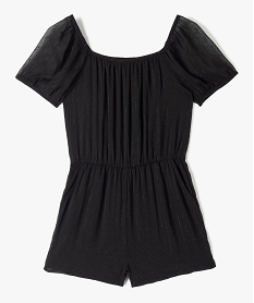 GEMO Combishort fille en voile avec fines rayures pailletées noir standard