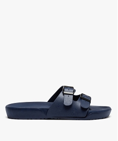 GEMO Mules de piscine homme unies à brides ajustables Bleu