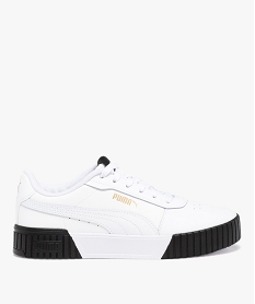 GEMO Baskets femme unies détails contrastés – Puma Carina Blanc