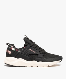 GEMO Baskets femme running en mesh détail fleurs – Ellesse Stone noir vif