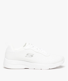 GEMO Baskets femme unies légères à lacets - Skechers blanc chine
