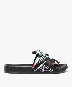 GEMO Mules de piscine femme à bandeau drapé – Maui and Sons Noir