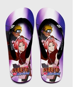 GEMO Tongs femme à semelle imprimée – Naruto violet standard